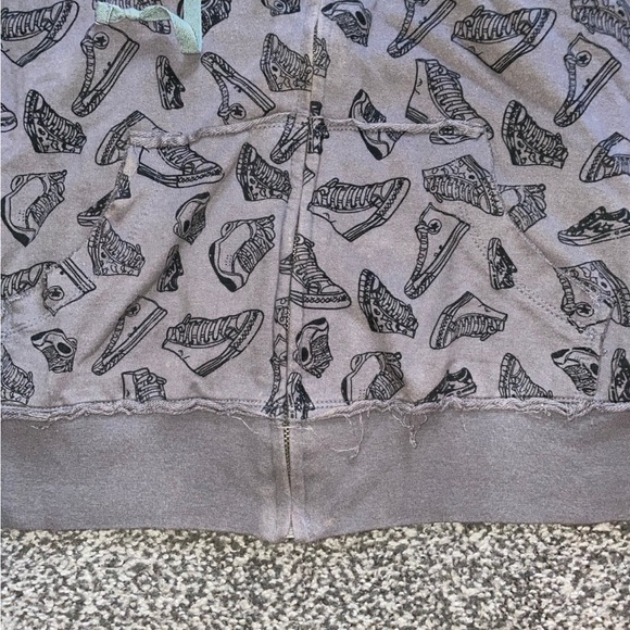 Sweet Child Zip Up Hoodie Sweatshirt Grey Sneaker Print Size XL - Picture 6 of 10